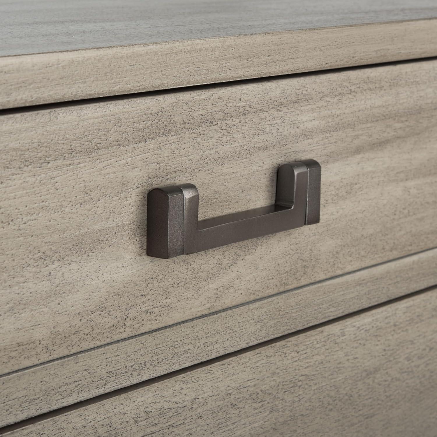 image:imageSAFAVIEH Couture Home Collection Nisha Light Grey 3Drawer Wood Nightstand Table Fully AssembledLight Grey