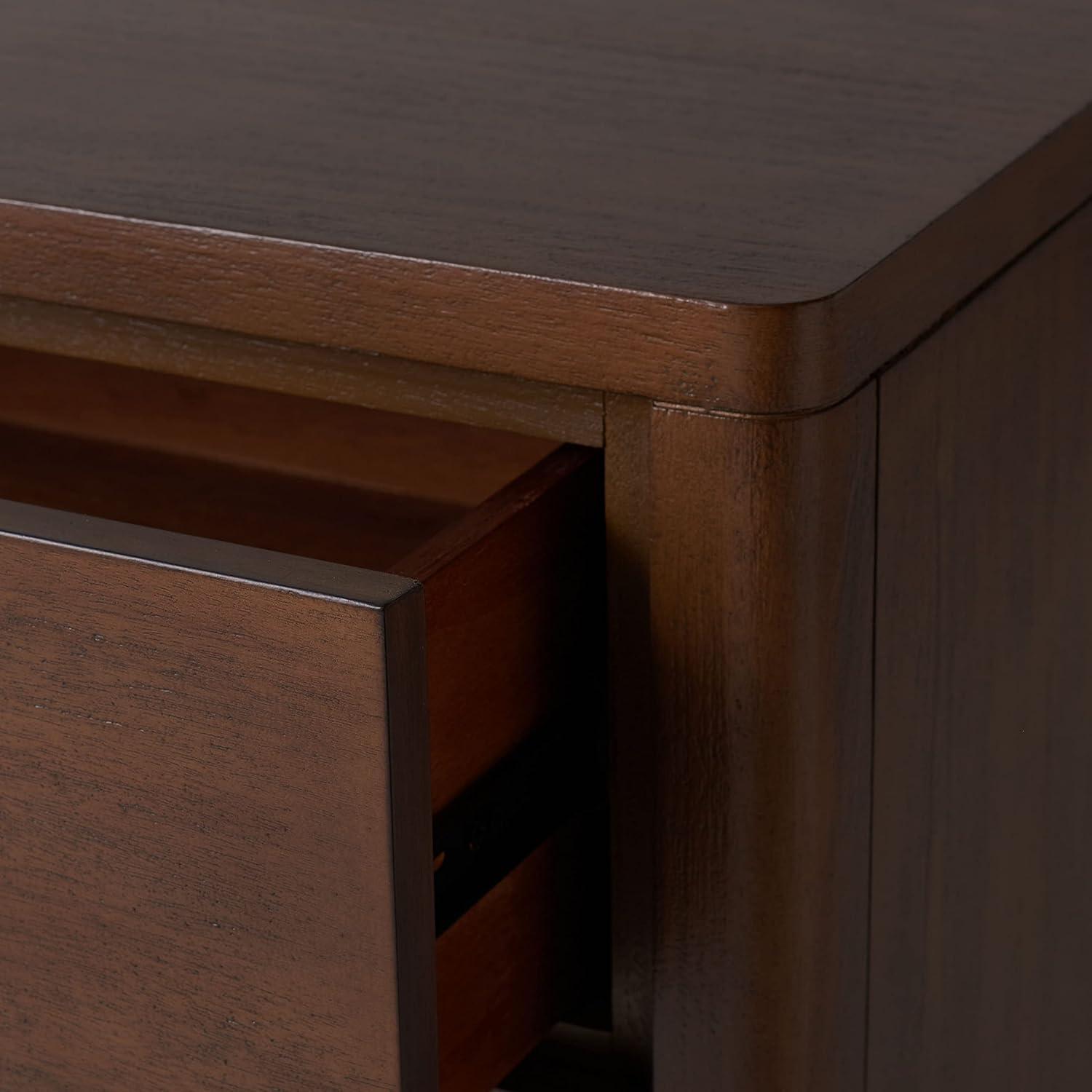 image:imageSAFAVIEH Couture Home Collection Rosey Light Grey 3Drawer Wood Nightstand Table Fully AssembledBrown
