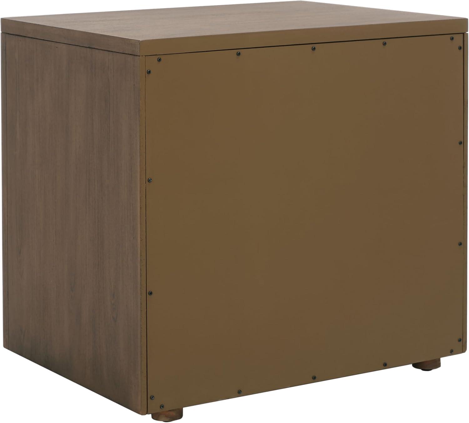 image:imageSAFAVIEH Couture Home Collection Rosey Light Grey 3Drawer Wood Nightstand Table Fully AssembledBrown