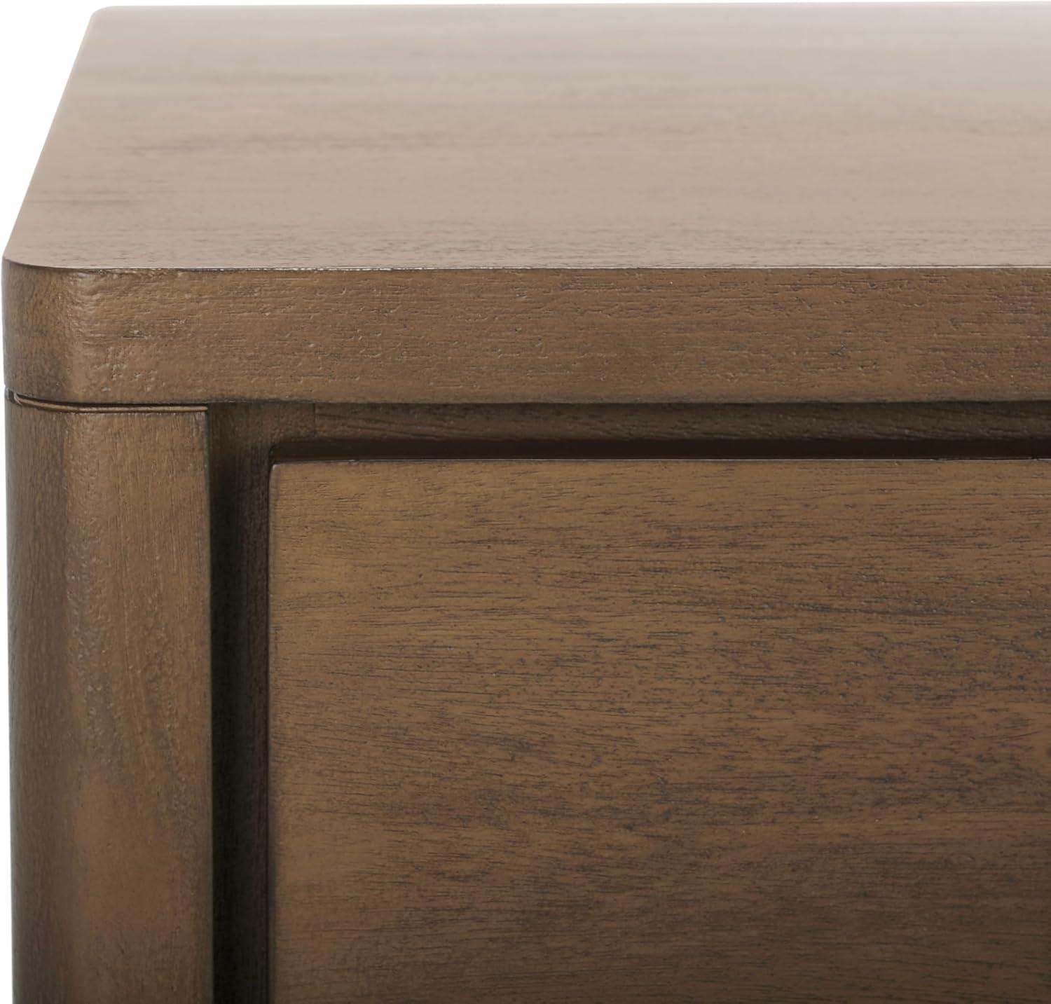 image:imageSAFAVIEH Couture Home Collection Rosey Light Grey 3Drawer Wood Nightstand Table Fully AssembledBrown