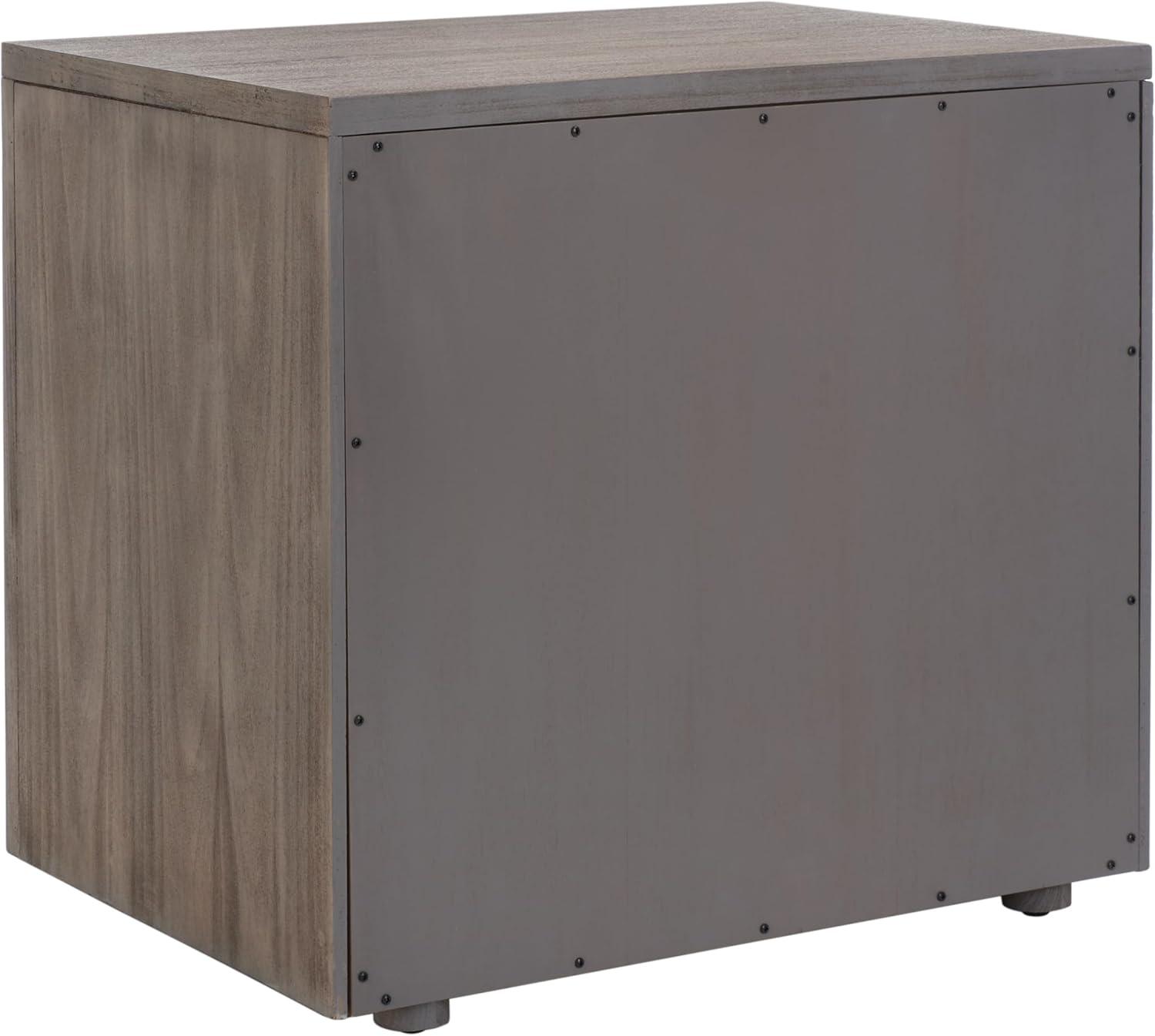 image:imageSAFAVIEH Couture Home Collection Rosey Light Grey 3Drawer Wood Nightstand Table Fully AssembledLight Brown