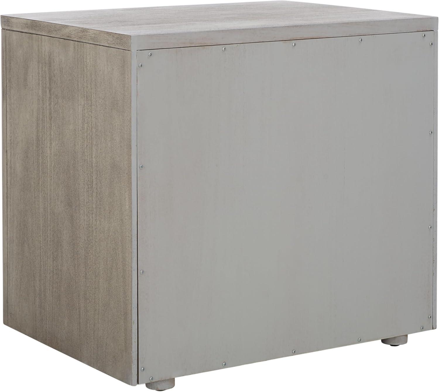 image:imageSAFAVIEH Couture Home Collection Rosey Light Grey 3Drawer Wood Nightstand Table Fully AssembledLight Grey