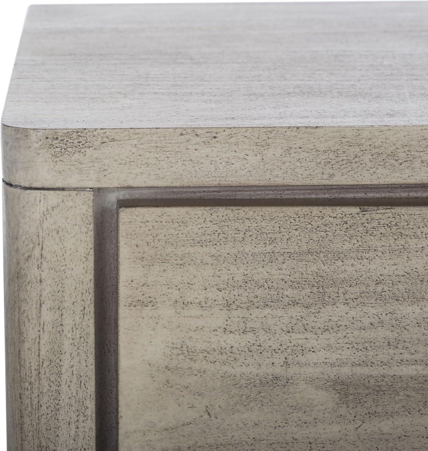 image:imageSAFAVIEH Couture Home Collection Rosey Light Grey 3Drawer Wood Nightstand Table Fully AssembledLight Grey