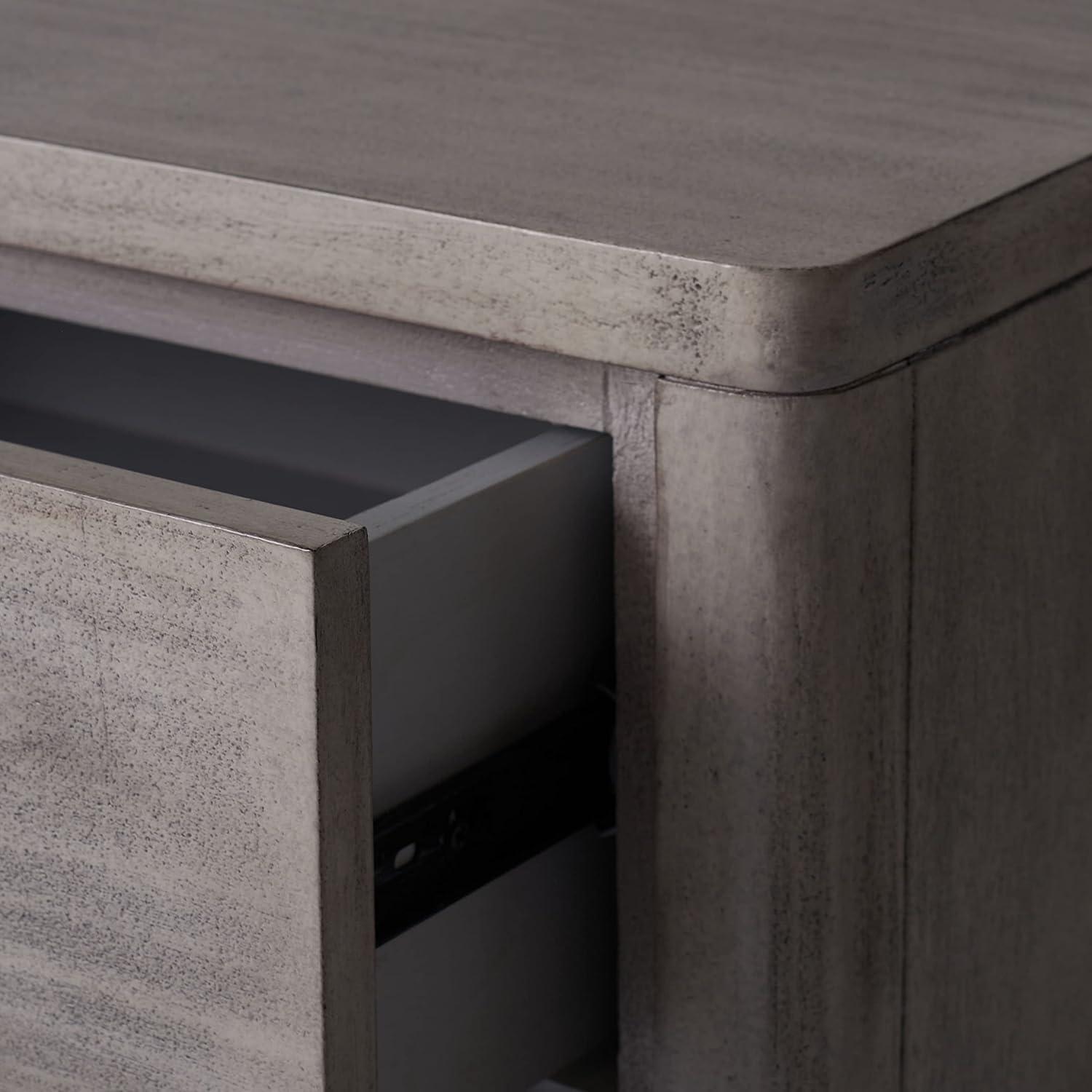 image:imageSAFAVIEH Couture Home Collection Rosey Light Grey 3Drawer Wood Nightstand Table Fully AssembledLight Grey