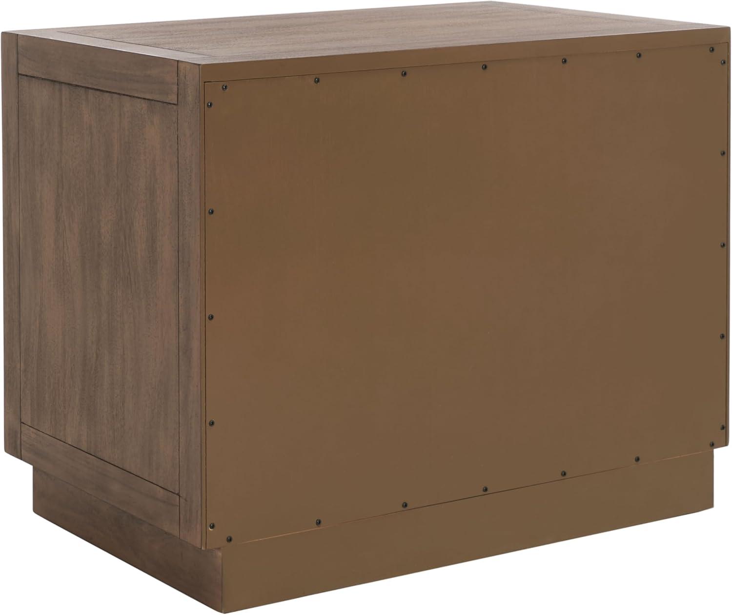 image:imageSAFAVIEH Couture Home Collection Steve Light Brown 2Drawer Wood Nightstand Table Fully AssembledBrown