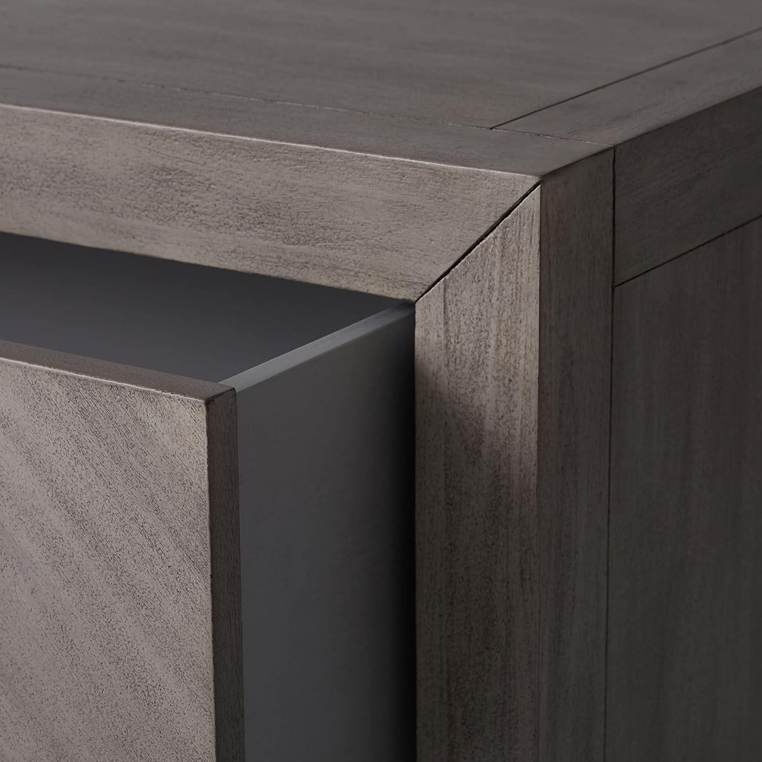 image:imageSAFAVIEH Couture Home Collection Steve Light Brown 2Drawer Wood Nightstand Table Fully AssembledLight Grey
