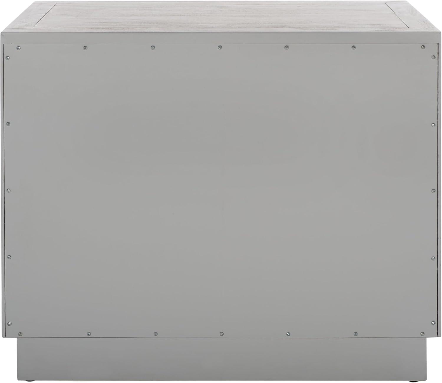image:imageSAFAVIEH Couture Home Collection Steve Light Brown 2Drawer Wood Nightstand Table Fully AssembledLight Grey