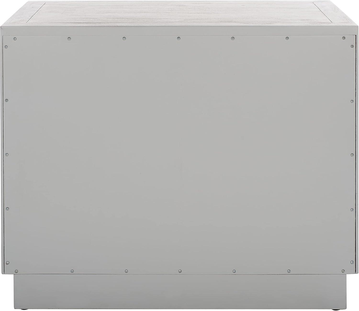 image:imageSAFAVIEH Couture Home Collection Steve Light Brown 2Drawer Wood Nightstand Table Fully AssembledLight Grey