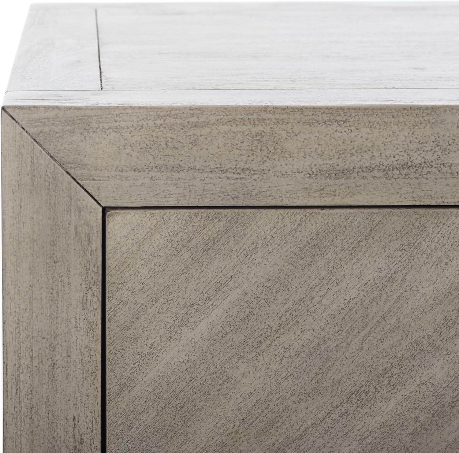 image:imageSAFAVIEH Couture Home Collection Steve Light Brown 2Drawer Wood Nightstand Table Fully AssembledLight Grey