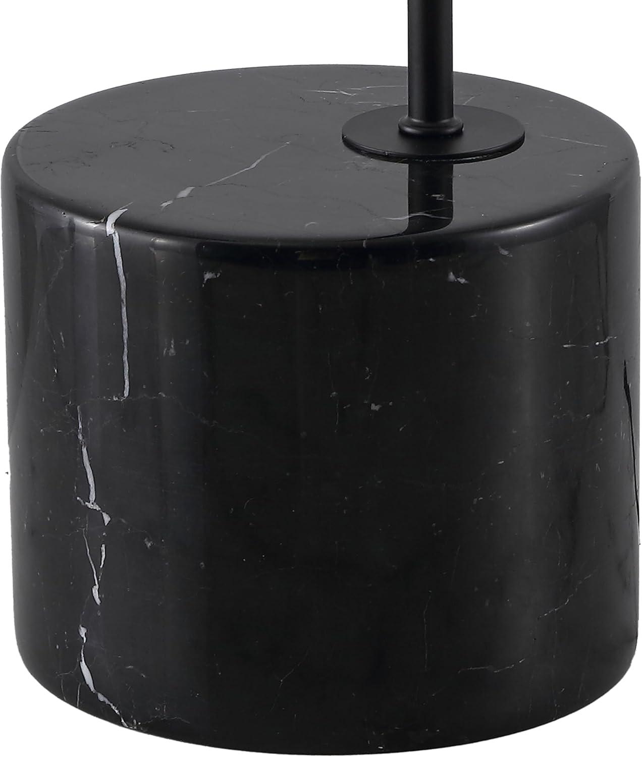 image:imageSAFAVIEH Couture Lighting Collection Rosabellina Black Marble Table Lamp Dimmable Modern Arched Metal Shade CTL1103A