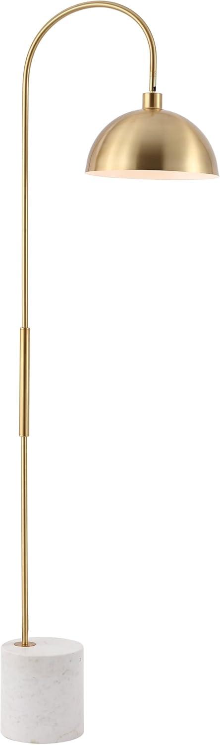 image:imageSAFAVIEH Couture Lighting Collection Rosabellina Gold amp White 68Inch Dimmable Marble Floor Lamp Modern Arched Metal Shade LED Bulb Included CTL1104A