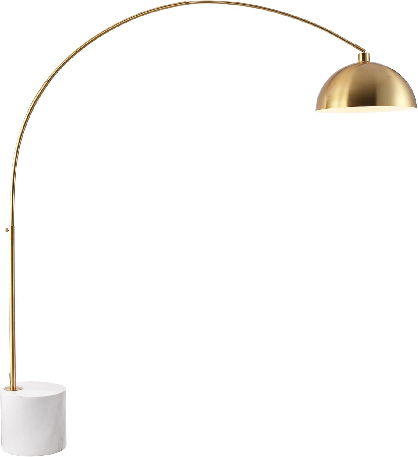 image:imageSAFAVIEH Couture Lighting Collection Rosabellina Gold amp White 80Inch Dimmable Marble Floor Lamp Modern Arched Metal Shade LED Bulb Included CTL1105A