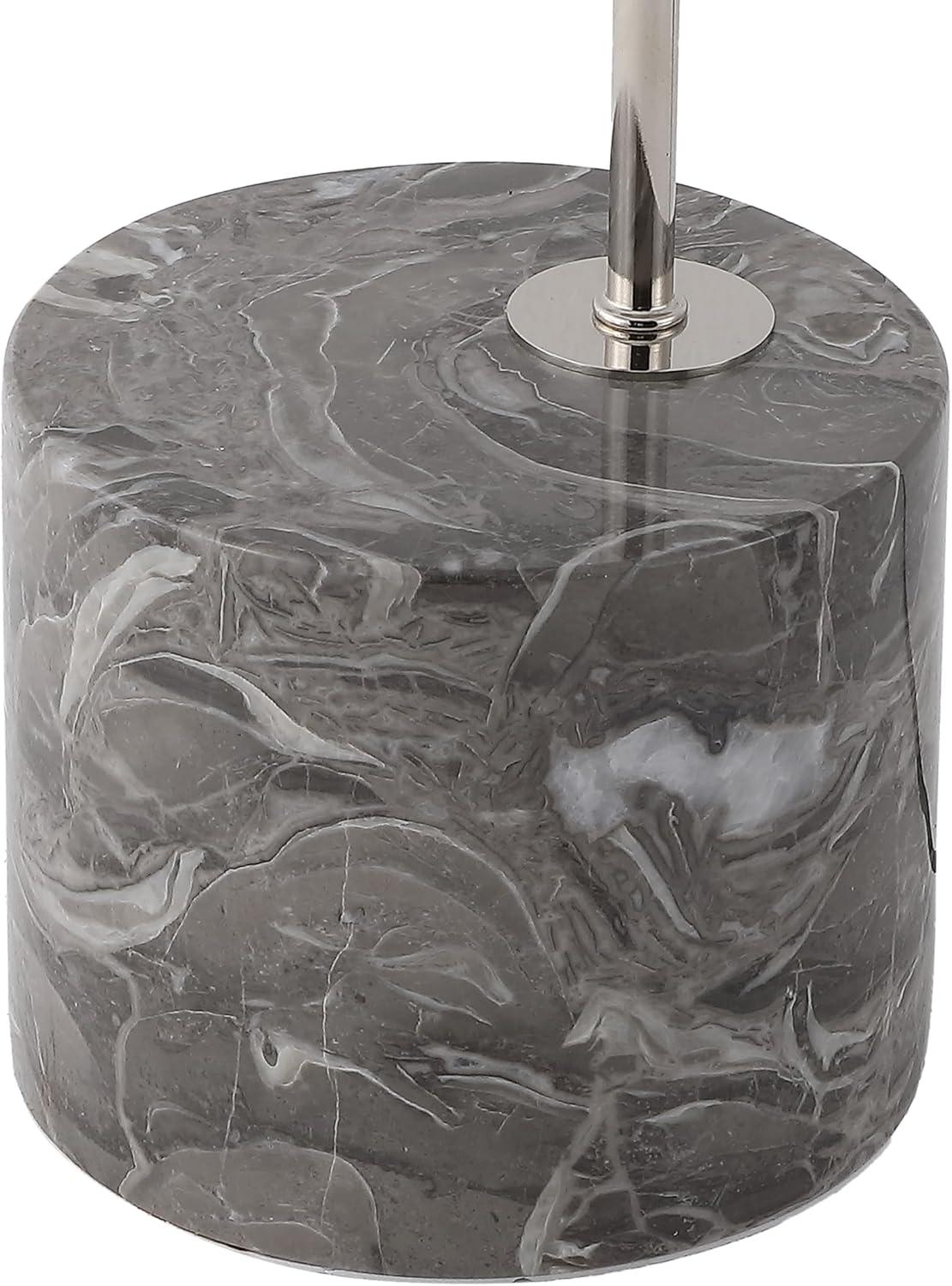 image:imageSAFAVIEH Couture Lighting Collection Rosabellina Silver amp Grey Marble Dimmable Table Lamp Modern Arched Metal Shade CTL1103B