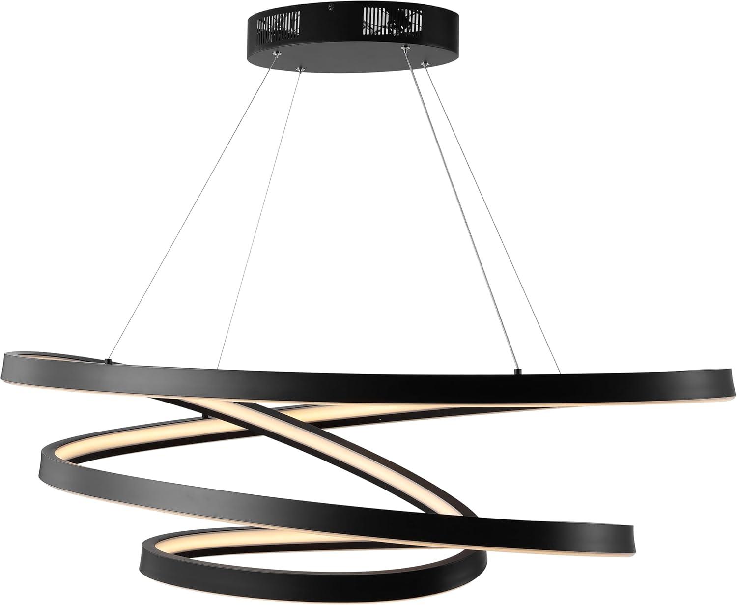 image:imageSAFAVIEH Couture Lighting Collection Brianne Modern White Infinity LED ChandelierBlack