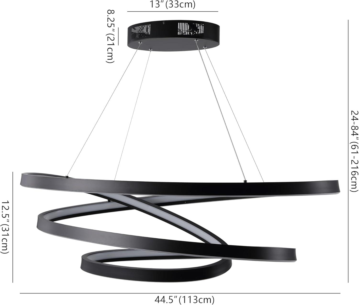 image:imageSAFAVIEH Couture Lighting Collection Brianne Modern White Infinity LED ChandelierBlack