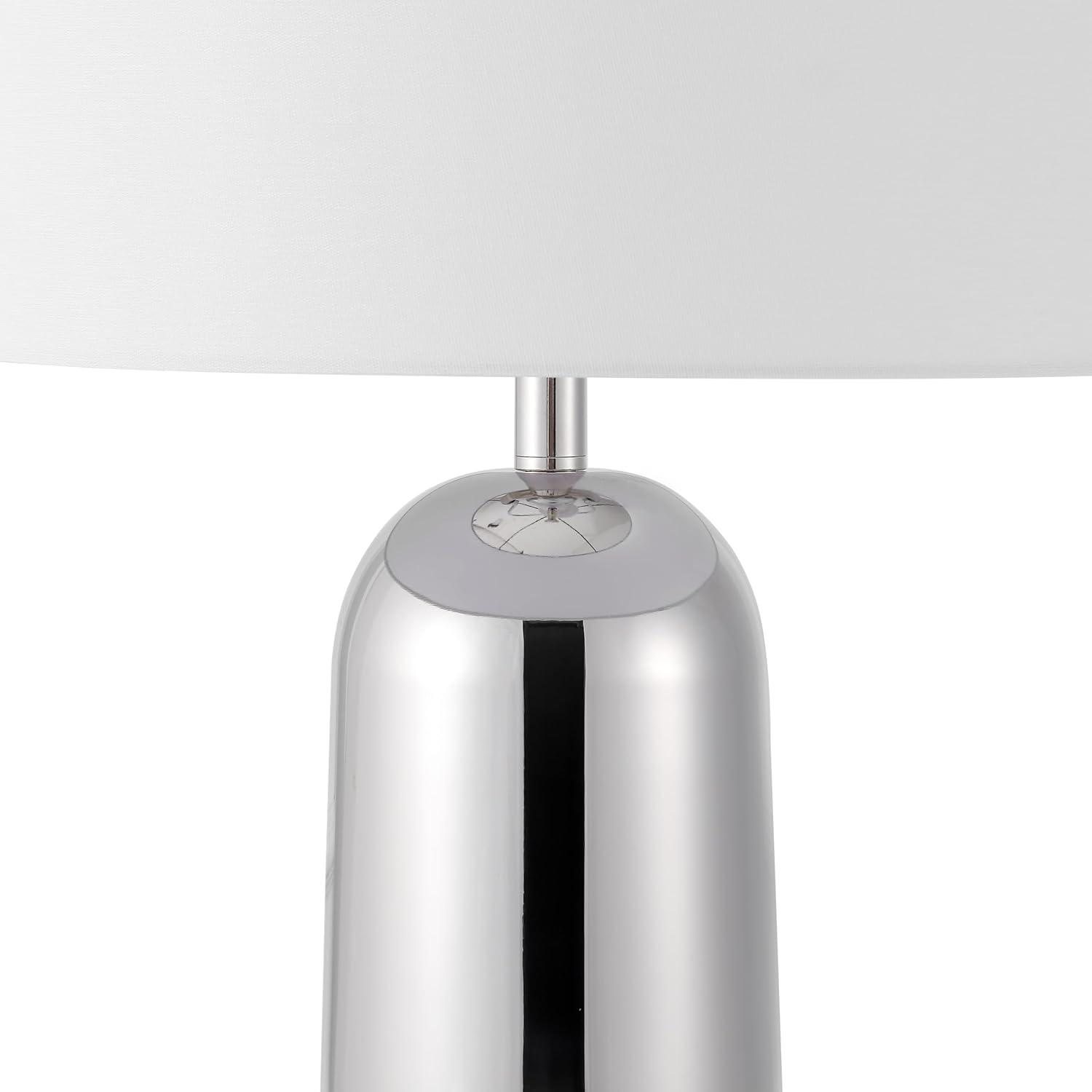 image:imageSAFAVIEH Couture Lighting Collection Chadric SilverWhite 29inch Table Lamp for Bedroom Living Room Home Office Desk Nightstand LED Bulb IncludedSilverWhite
