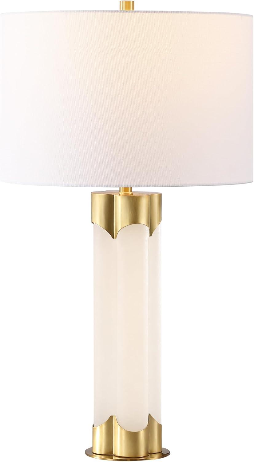 image:imageSAFAVIEH Couture Lighting Collection Chavez AlabasterGold 28inch Bedroom Living Room Home Office Desk Nightstand Table Lamp LED Bulb IncludedWhiteGold