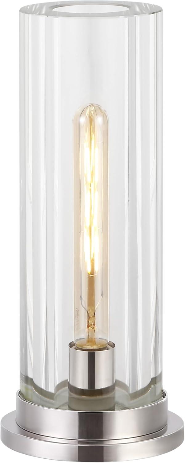 image:imageSAFAVIEH Couture Lighting Collection Dellanora SilverClear Tube 14inch Dimmable Table Lamp LED Bulbs Included