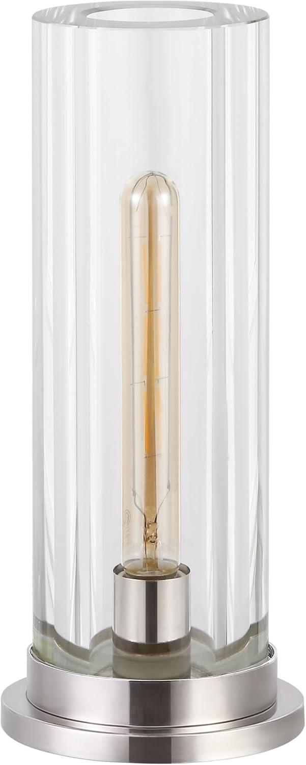 image:imageSAFAVIEH Couture Lighting Collection Dellanora SilverClear Tube 14inch Dimmable Table Lamp LED Bulbs Included