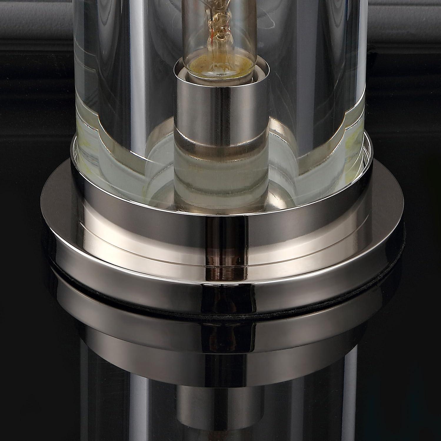 image:imageSAFAVIEH Couture Lighting Collection Dellanora SilverClear Tube 14inch Dimmable Table Lamp LED Bulbs Included