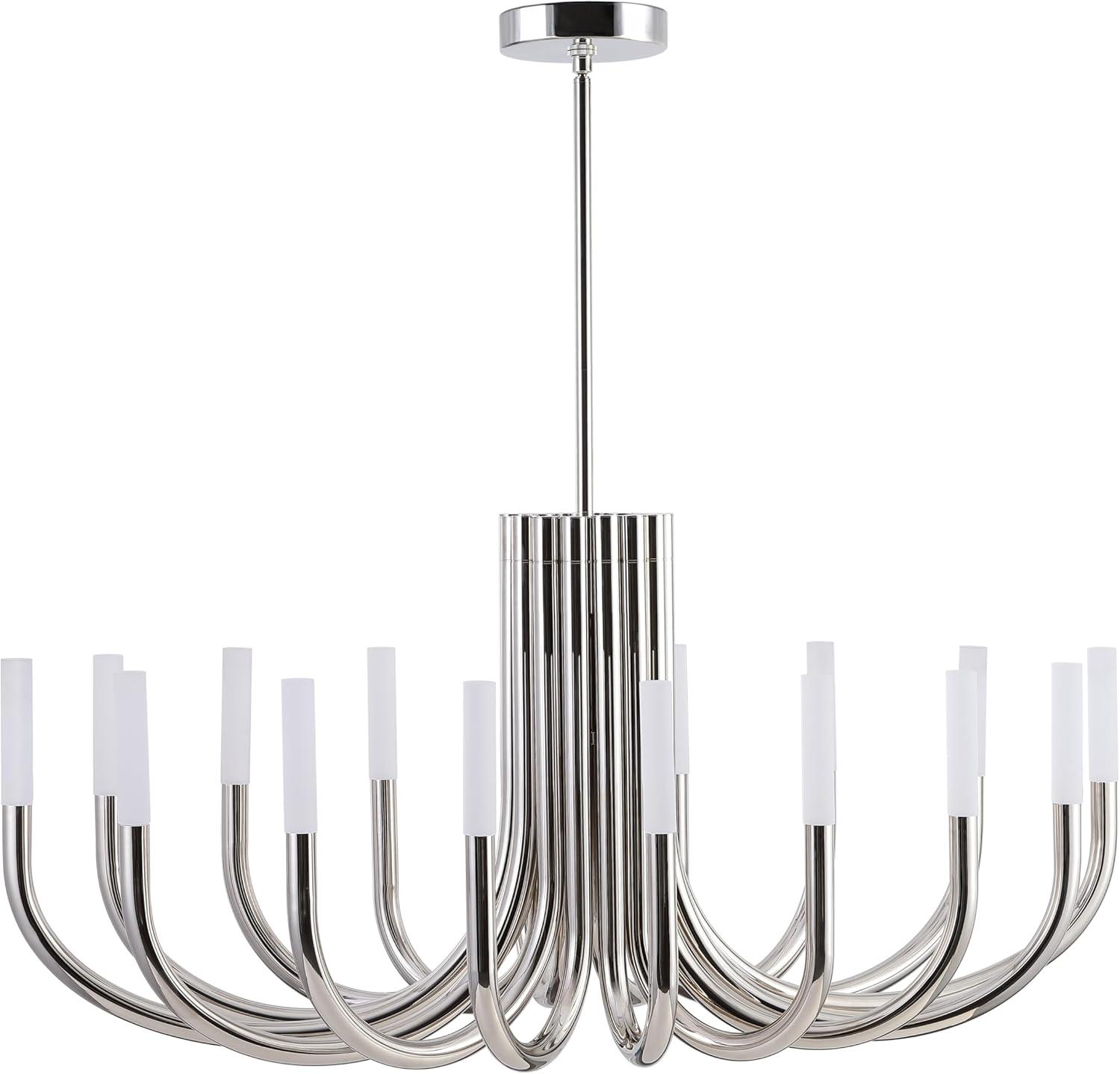 image:imageSAFAVIEH Couture Lighting Collection Evonne Silver 12Light Adjustable Hanging Chandelier Light Fixture LED Bulbs IncludedSilver