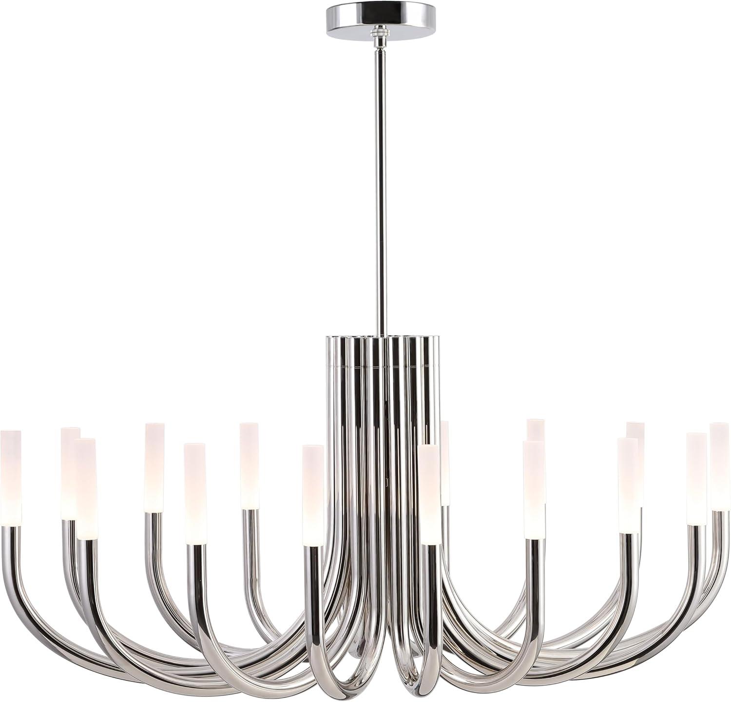 image:imageSAFAVIEH Couture Lighting Collection Evonne Silver 12Light Adjustable Hanging Chandelier Light Fixture LED Bulbs IncludedSilver