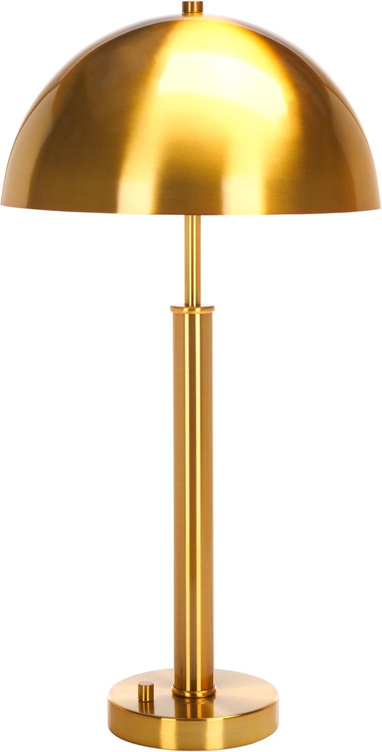 image:imageSAFAVIEH Couture Lighting Collection Harvey Modern Metal Dome Nickel 26inch Bedroom Living Room Home Office Desk Nightstand Table Lamp LED Bulb IncludedGold