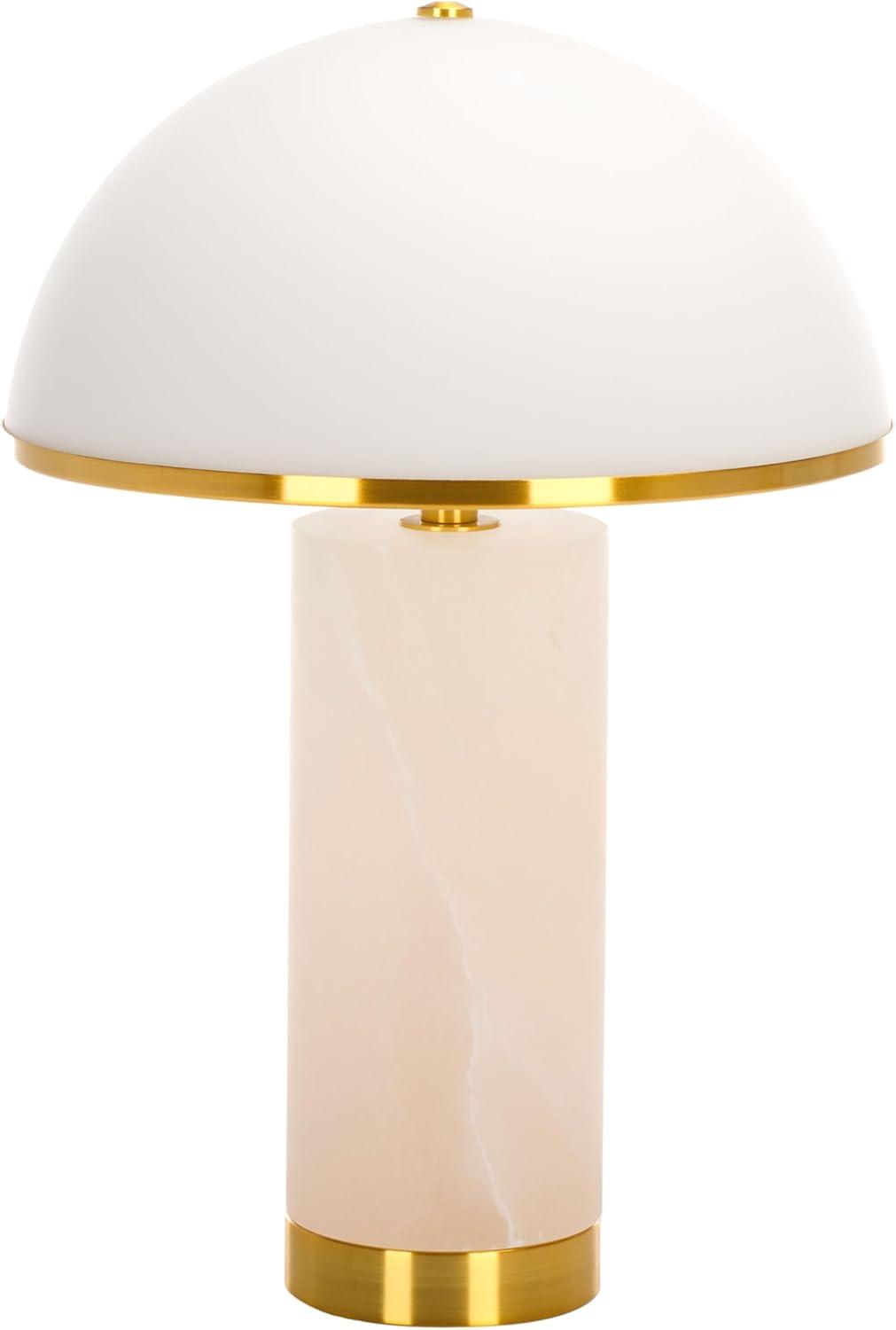 image:imageSAFAVIEH Couture Lighting Collection Izabel GoldWhite Alabaster 19inch Table Lamp LED Bulbs Included
