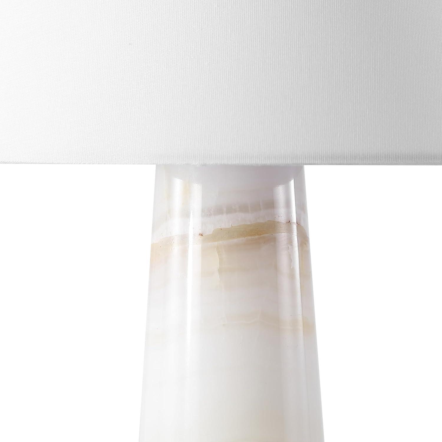 image:imageSAFAVIEH Couture Lighting Collection Jennarose OffWhiteWhite Jade Stone 20inch Dimmable Table Lamp for Bedroom Living Room Home Office Desk Nightstand LED Bulb Included