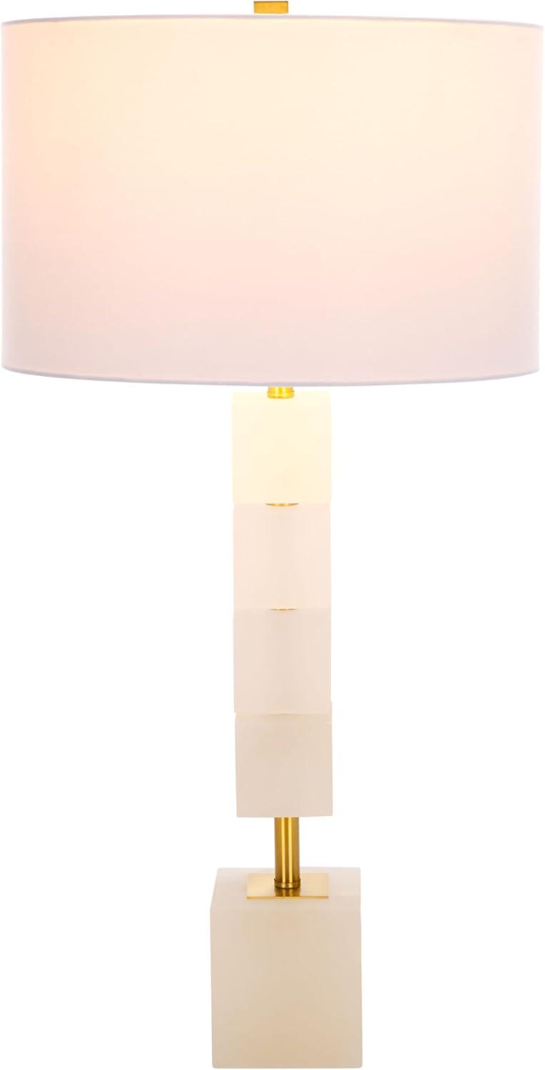 image:imageSAFAVIEH Couture Lighting Collection Johnny AlabasterGold 30inch Bedroom Living Room Home Office Desk Nightstand Table Lamp LED Bulb Included