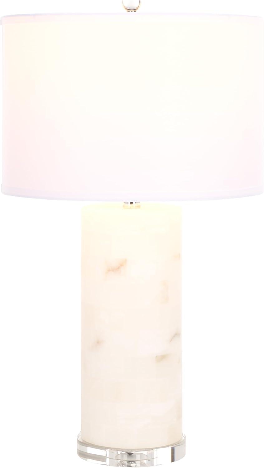 image:imageSAFAVIEH Couture Lighting Collection Massey Handmade White Alabaster 27inch Round Table Lamp