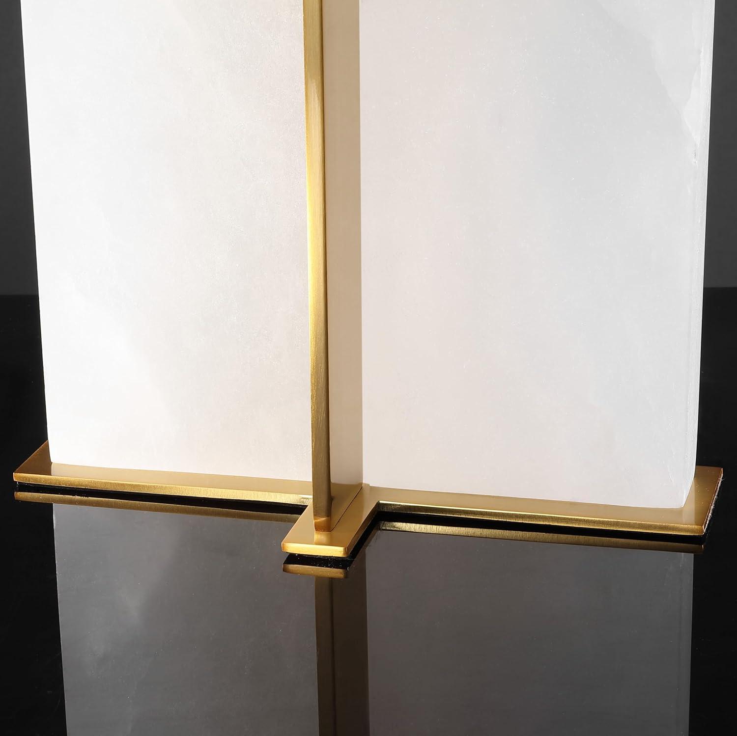 image:imageSAFAVIEH Couture Lighting Collection Natalee GoldWhite Marble 31inch Table Lamp LED Bulbs IncludedGoldWhite
