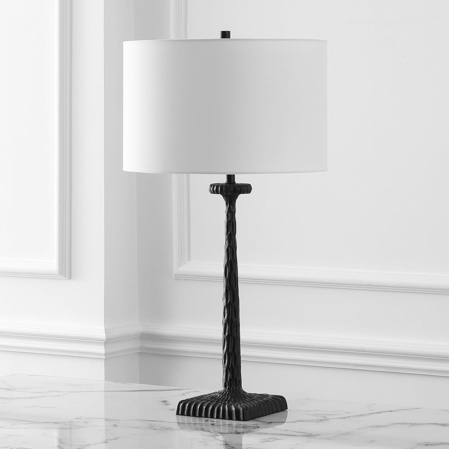 image:imageSAFAVIEH Couture Lighting Collection Roxalina BlackWhite Metal Base 29inch Dimmable Table Lamp LED Bulbs IncludedBlack White