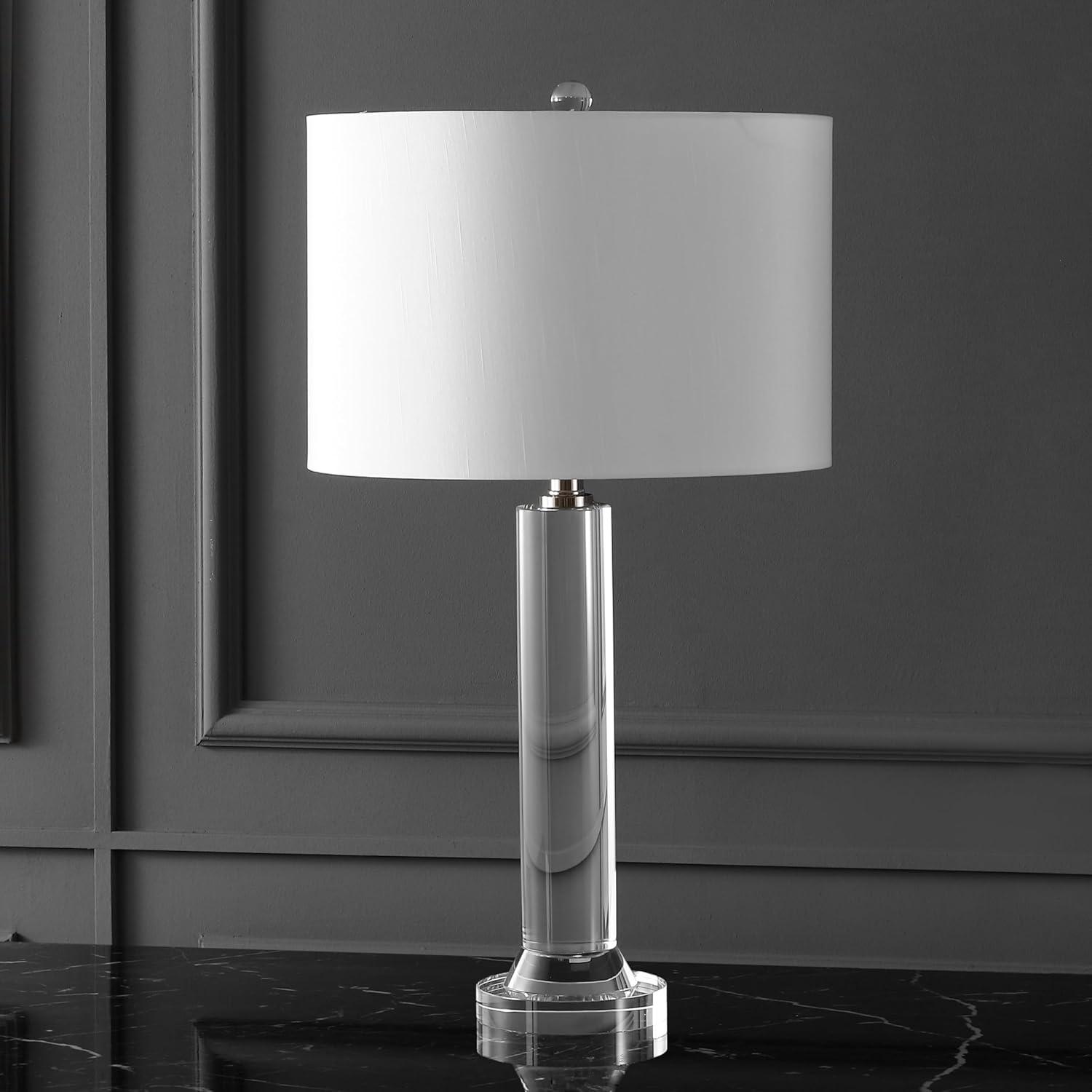 image:imageSAFAVIEH Couture Lighting Collection Saravia NickelWhite Crystal 28inch Table Lamp LED Bulbs Included