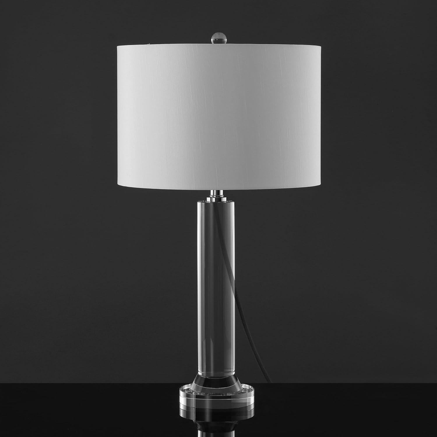image:imageSAFAVIEH Couture Lighting Collection Saravia NickelWhite Crystal 28inch Table Lamp LED Bulbs Included
