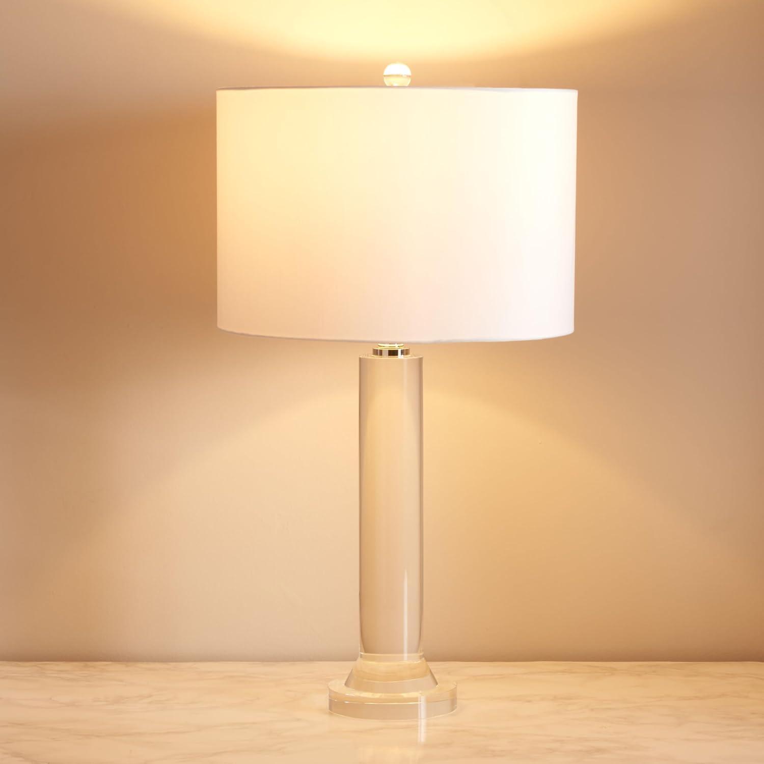 image:imageSAFAVIEH Couture Lighting Collection Saravia NickelWhite Crystal 28inch Table Lamp LED Bulbs Included