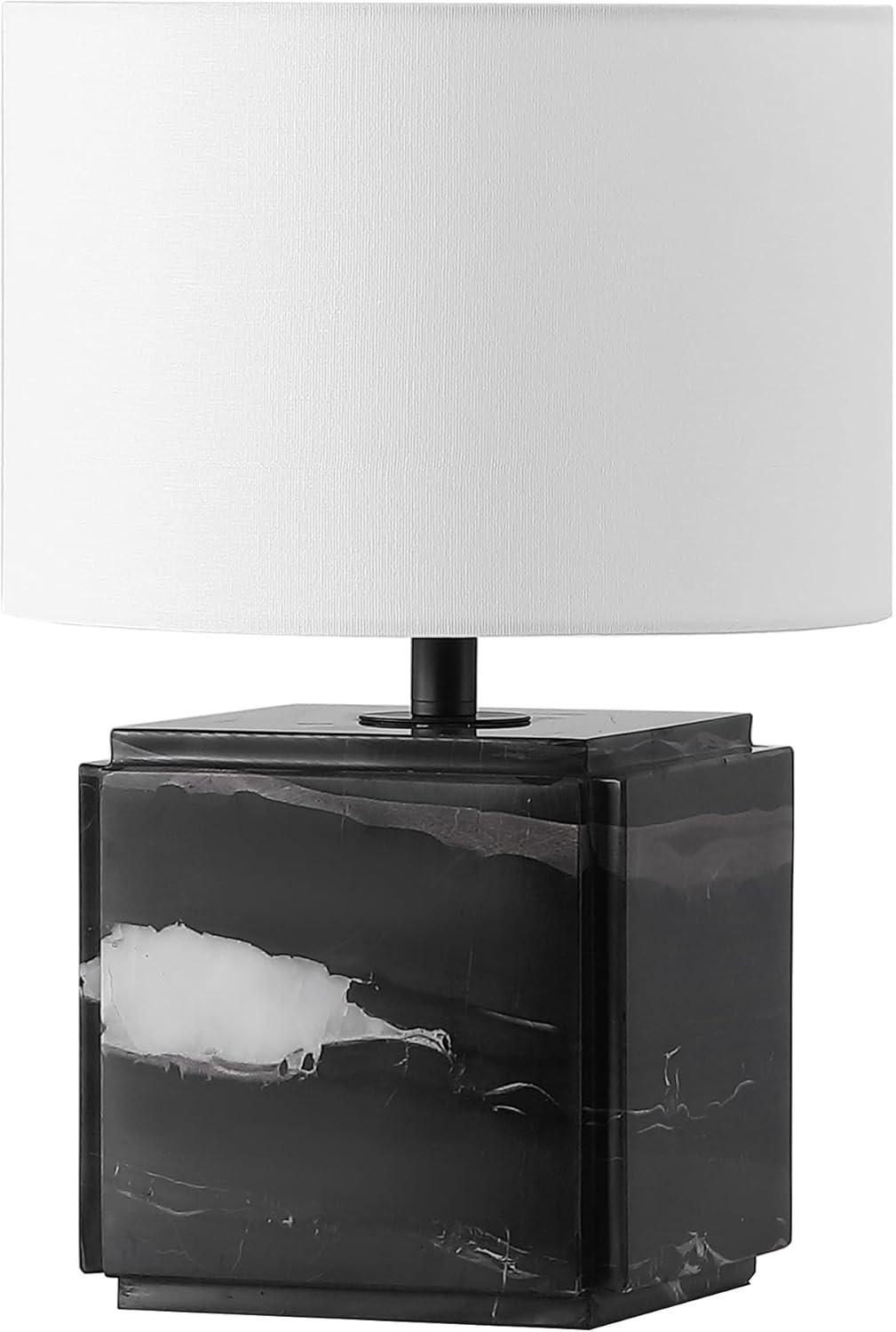 image:imageSAFAVIEH Couture Lighting Collection Zahra BlackWhite Marble 15inch Dimmable Table Lamp for Bedroom Living Room Home Office Desk Nightstand LED Bulb IncludedBlack White