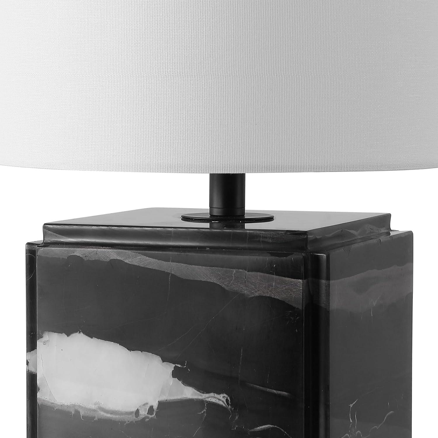 image:imageSAFAVIEH Couture Lighting Collection Zahra BlackWhite Marble 15inch Dimmable Table Lamp for Bedroom Living Room Home Office Desk Nightstand LED Bulb IncludedBlack White