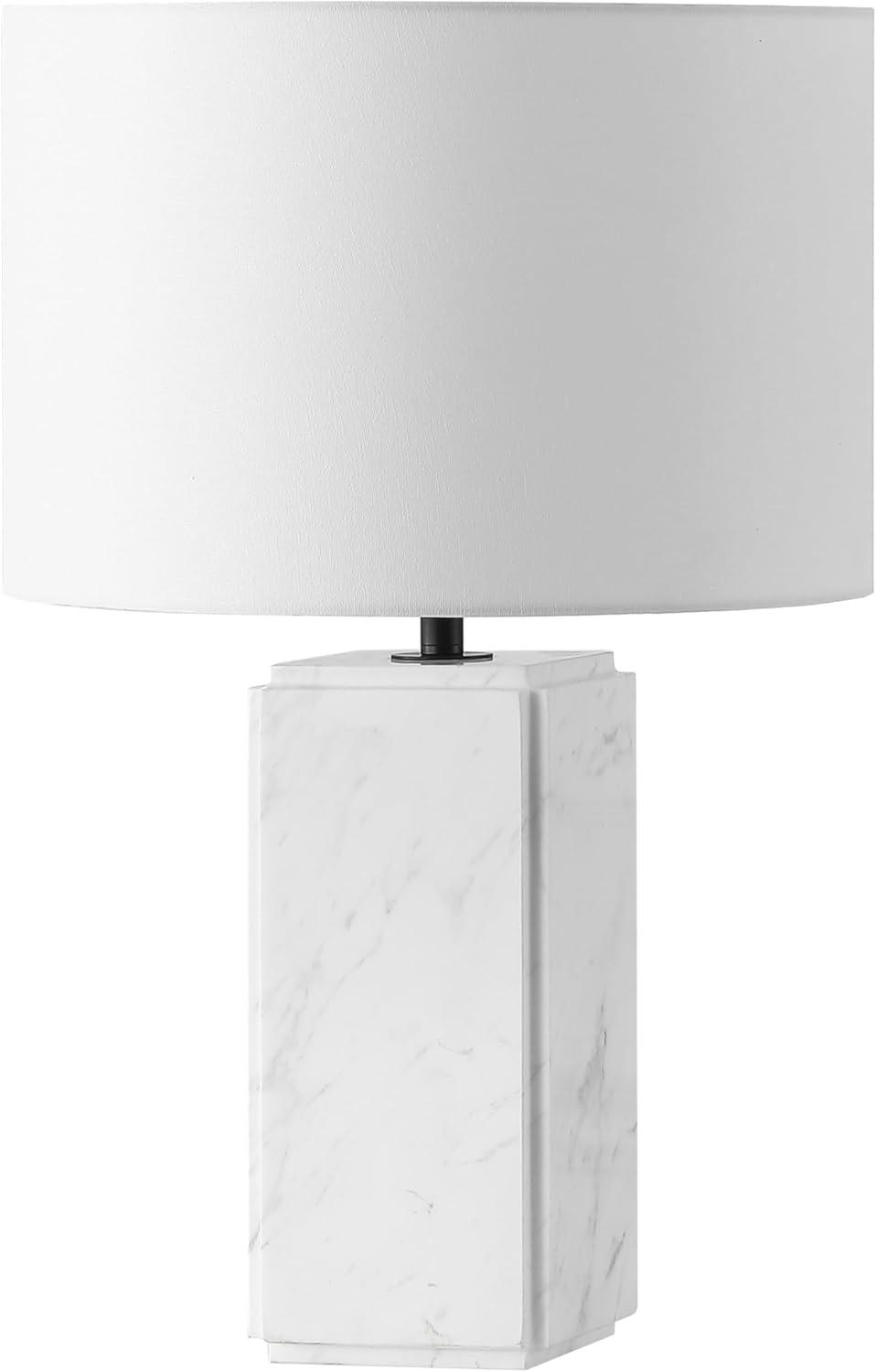 image:imageSAFAVIEH Couture Lighting Collection Zahra White Marble 23inch Dimmable Table Lamp for Bedroom Living Room Home Office Desk Nightstand LED Bulb IncludedWhite