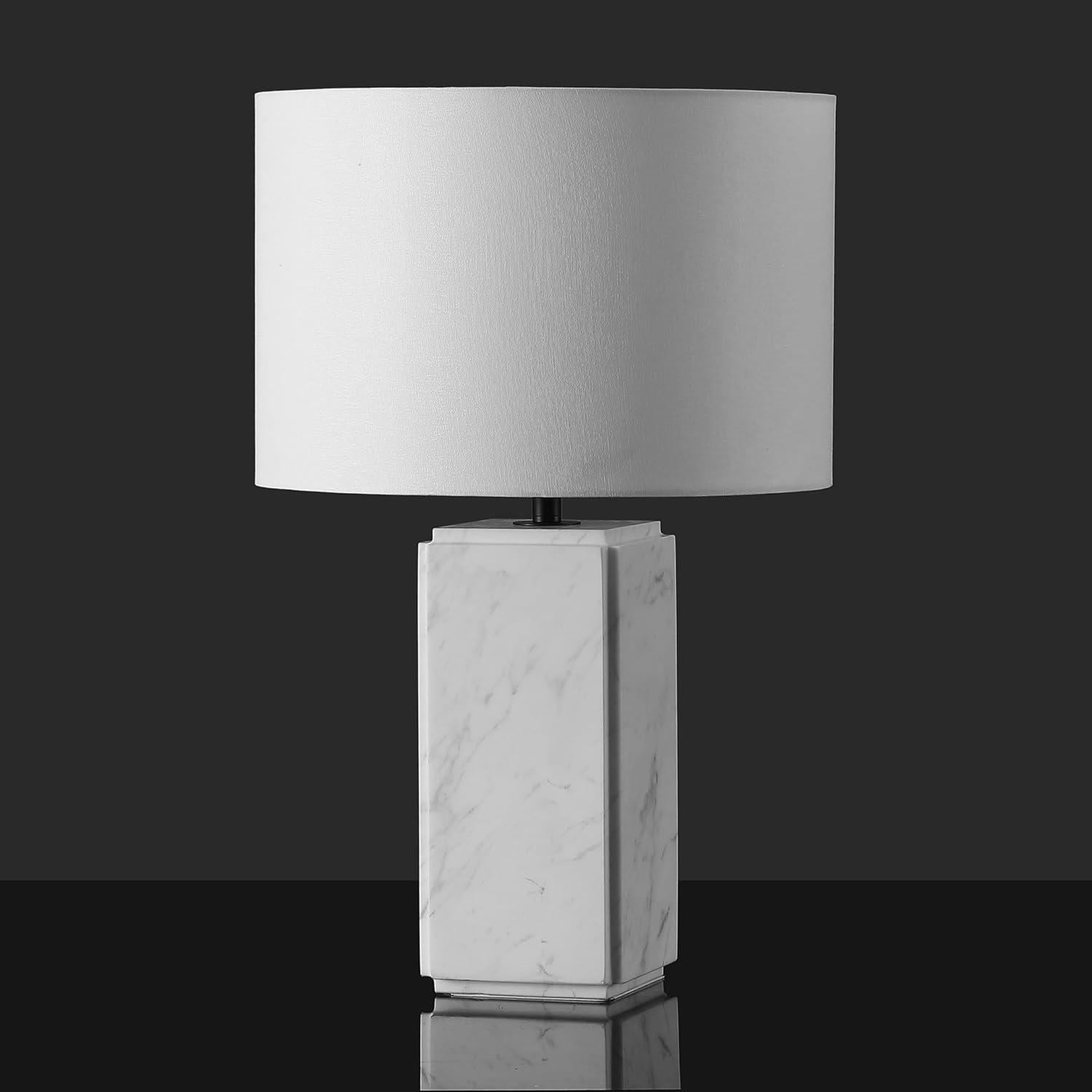 image:imageSAFAVIEH Couture Lighting Collection Zahra White Marble 23inch Dimmable Table Lamp for Bedroom Living Room Home Office Desk Nightstand LED Bulb IncludedWhite