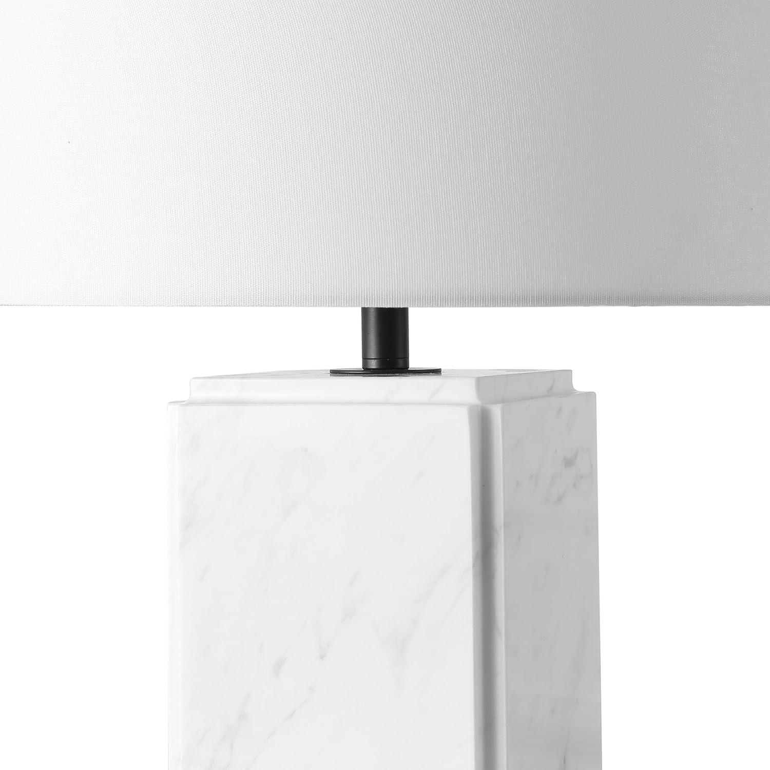 image:imageSAFAVIEH Couture Lighting Collection Zahra White Marble 23inch Dimmable Table Lamp for Bedroom Living Room Home Office Desk Nightstand LED Bulb IncludedWhite