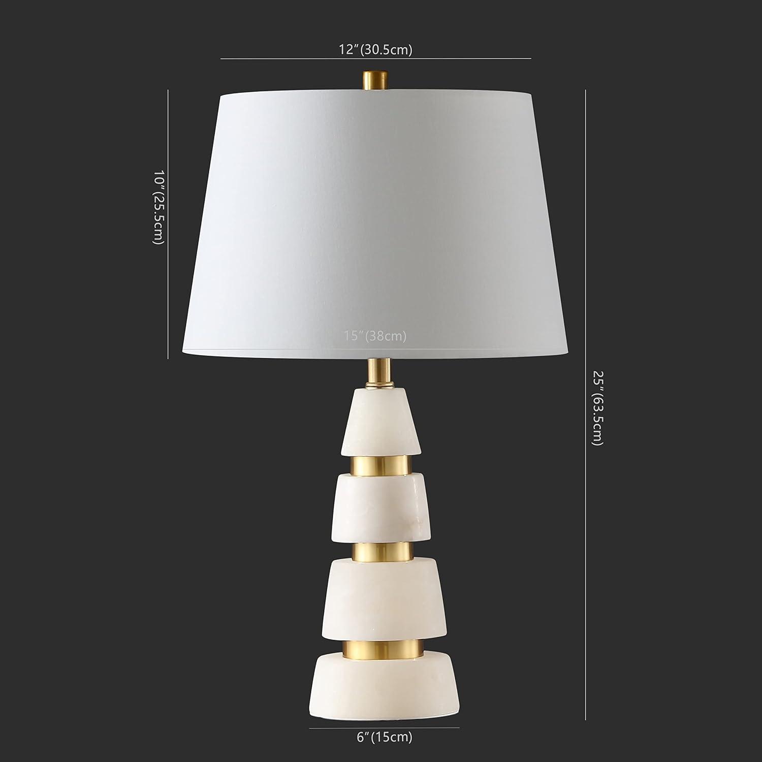 image:imageSAFAVIEH Couture Lighting Collection Zhang Handmade WhiteGold Alabaster 25inch Table LampWhiteGold