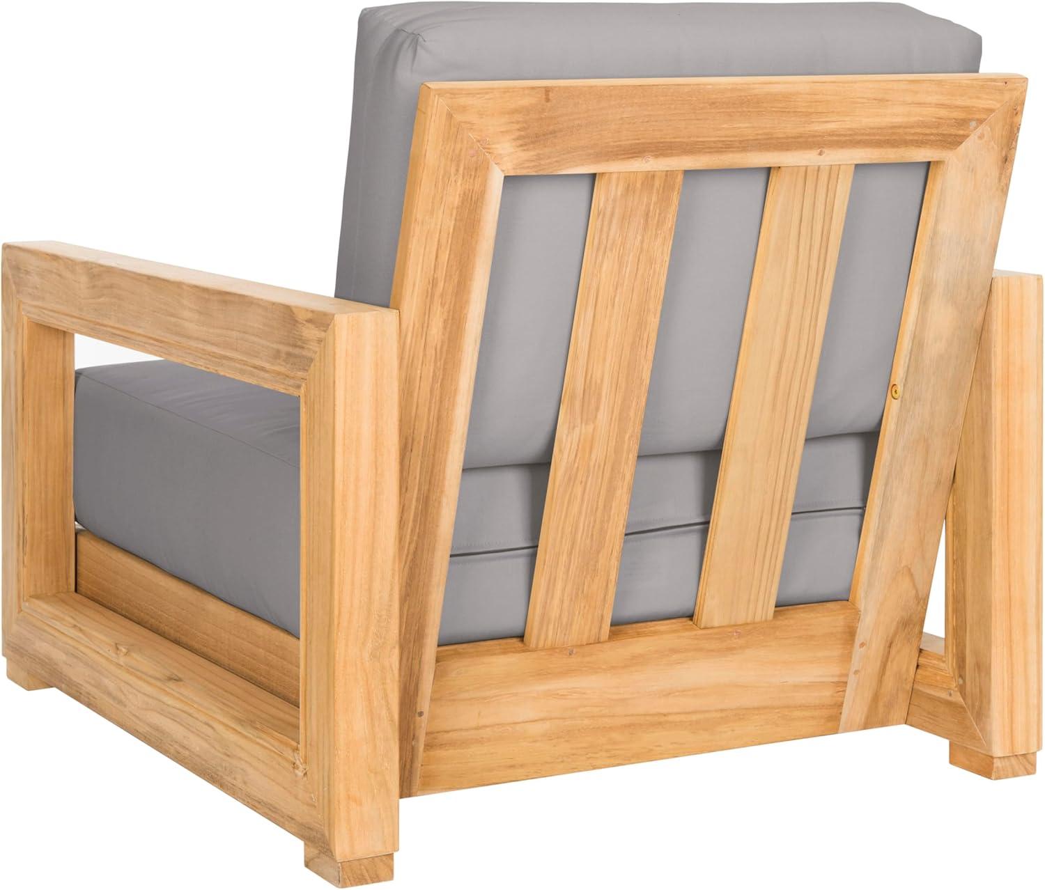 image:imageSAFAVIEH Couture Montford Brazilian Teak IndoorOutdoor Arm ChairGrey
