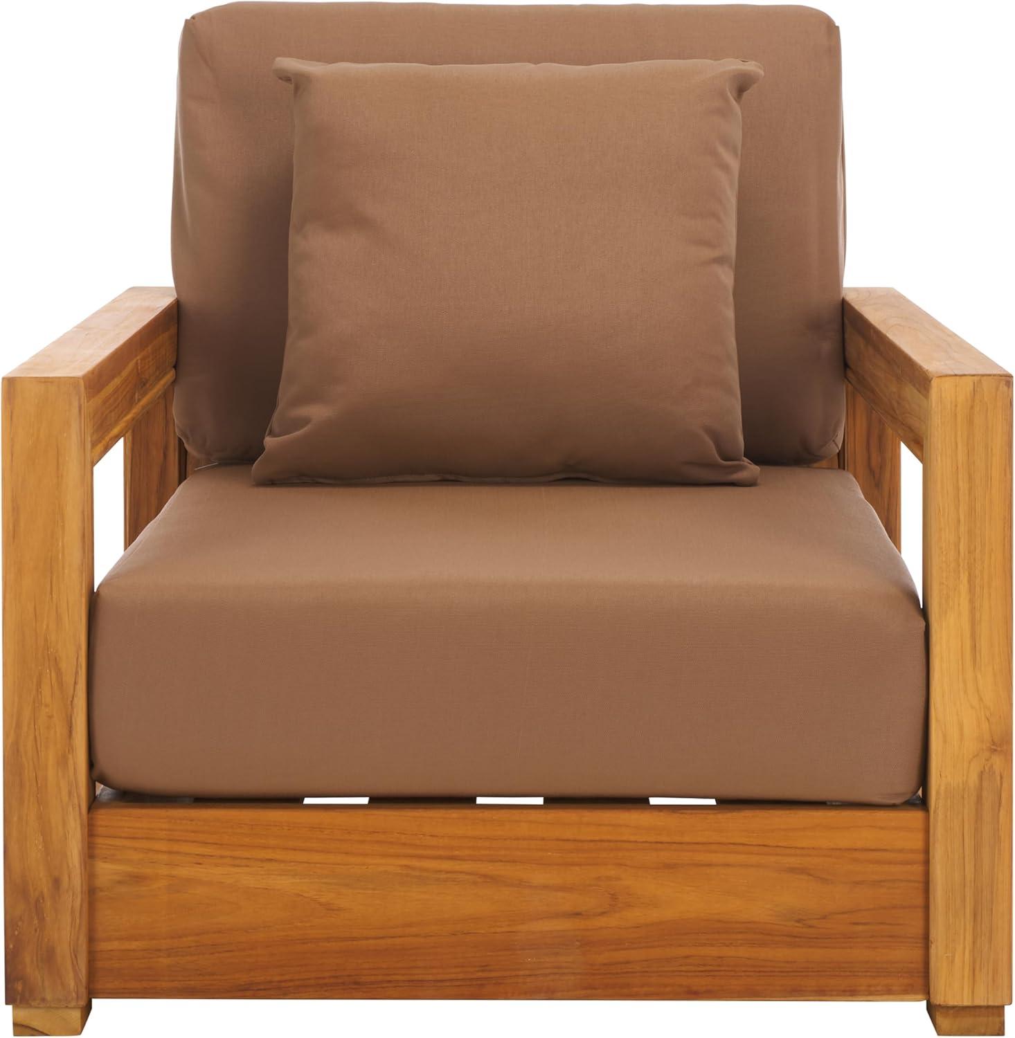 image:imageSAFAVIEH Couture Montford Brazilian Teak IndoorOutdoor Arm ChairGrey