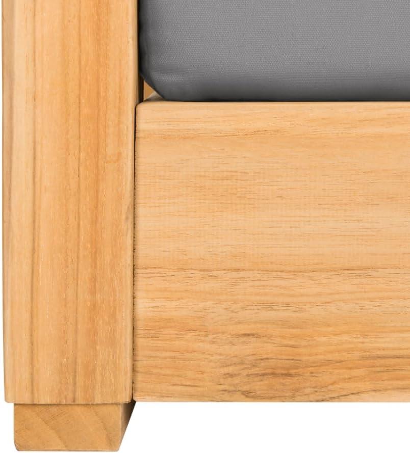 image:imageSAFAVIEH Couture Montford Brazilian Teak IndoorOutdoor Arm ChairNaturalBrown