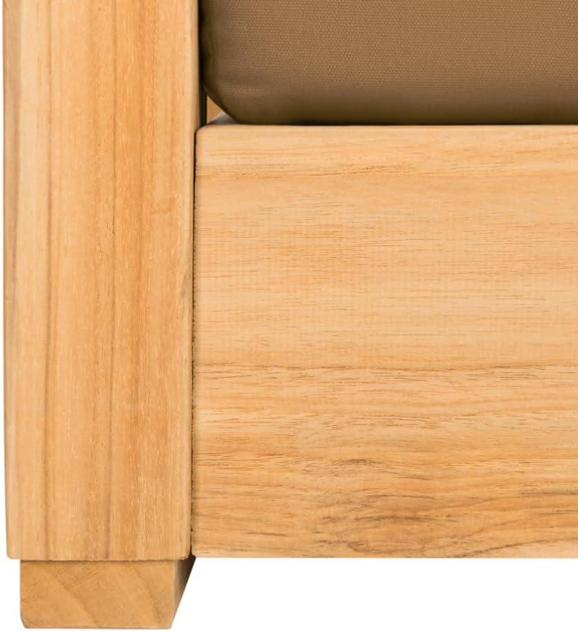 image:imageSAFAVIEH Couture Montford Brazilian Teak IndoorOutdoor Arm ChairNaturalBrown