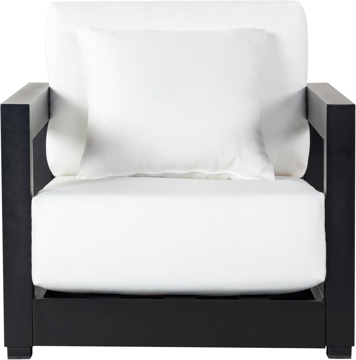 image:imageSAFAVIEH Couture Montford Brazilian Teak IndoorOutdoor Arm ChairNavy