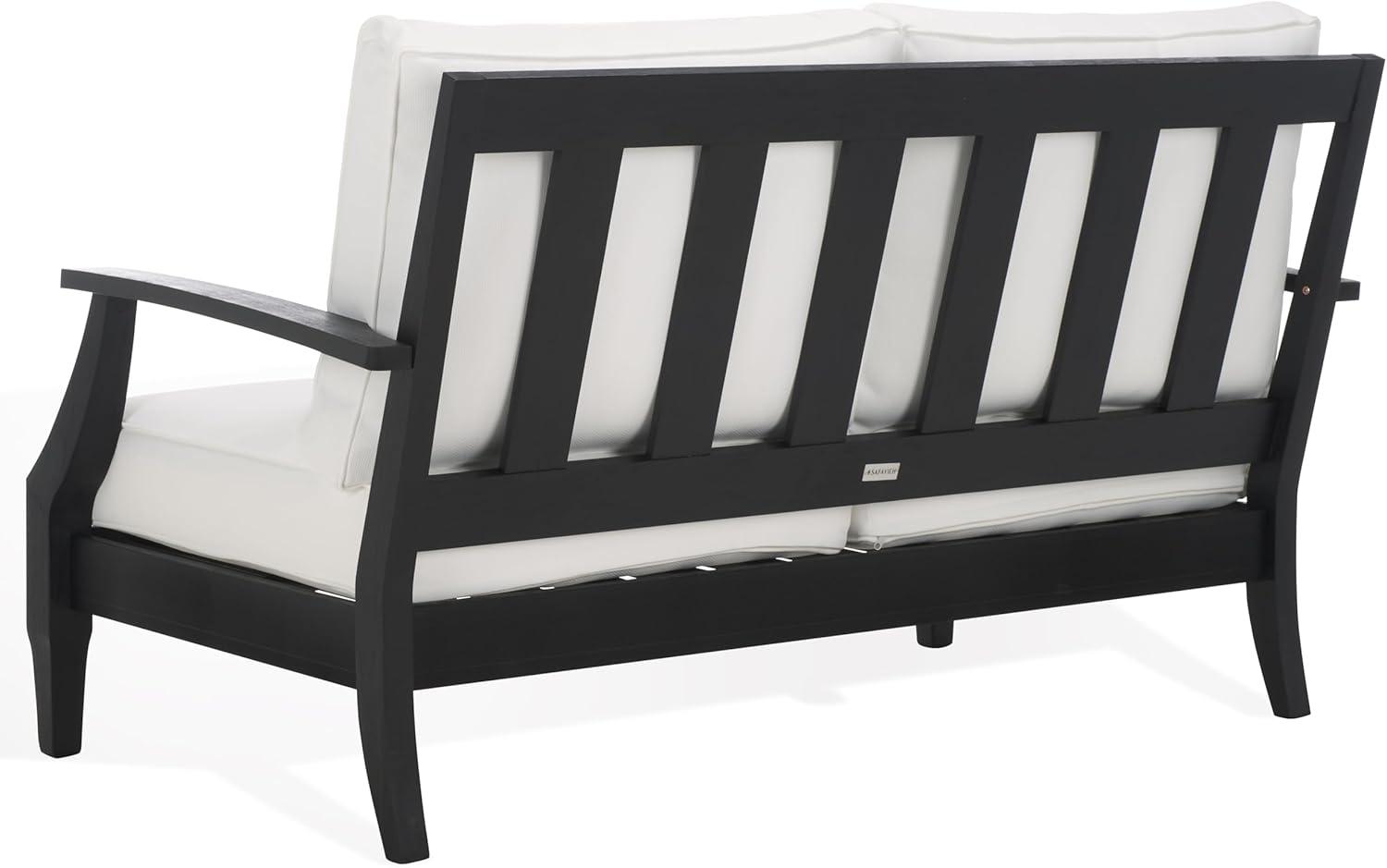 image:imageSAFAVIEH Couture Patio Martinique Natural and White Wood Outdoor Loveseat NaturalWhiteBlackWhite