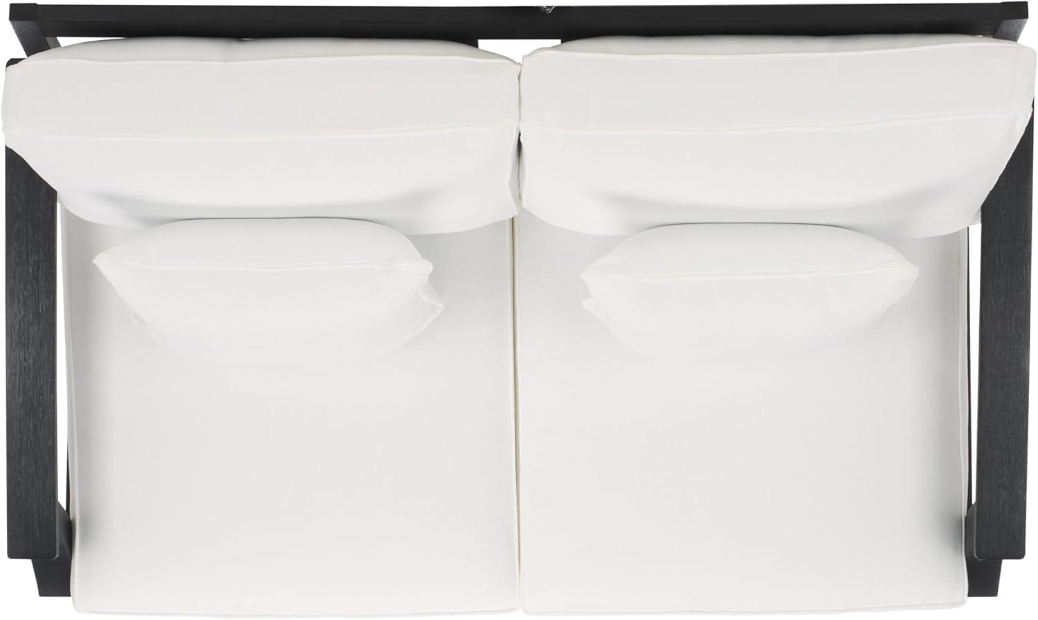 image:imageSAFAVIEH Couture Patio Martinique Natural and White Wood Outdoor Loveseat NaturalWhiteBlackWhite