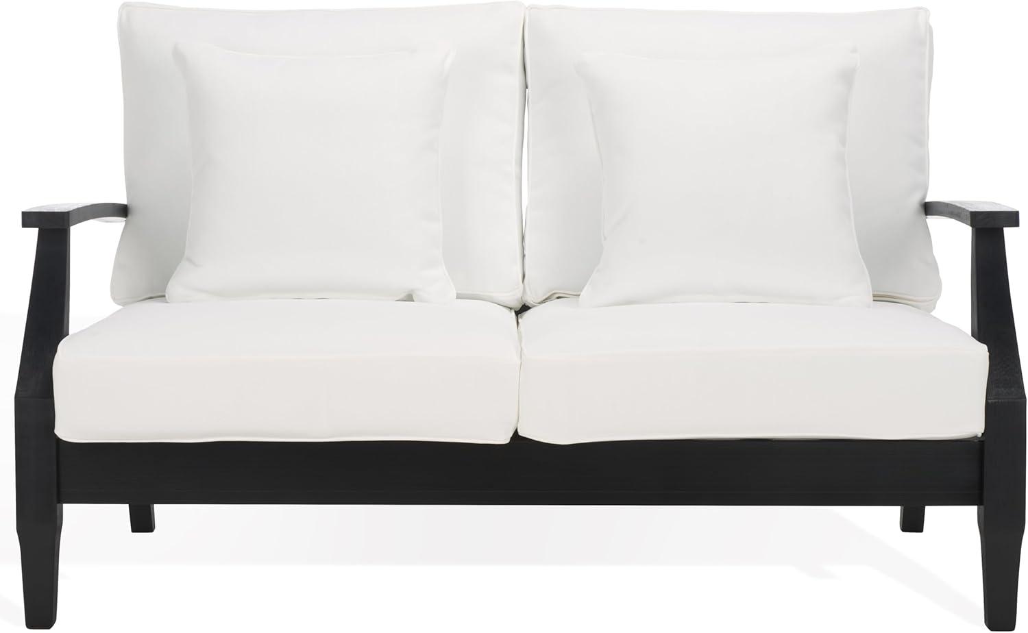 image:imageSAFAVIEH Couture Patio Martinique Natural and White Wood Outdoor Loveseat NaturalWhiteBlackWhite